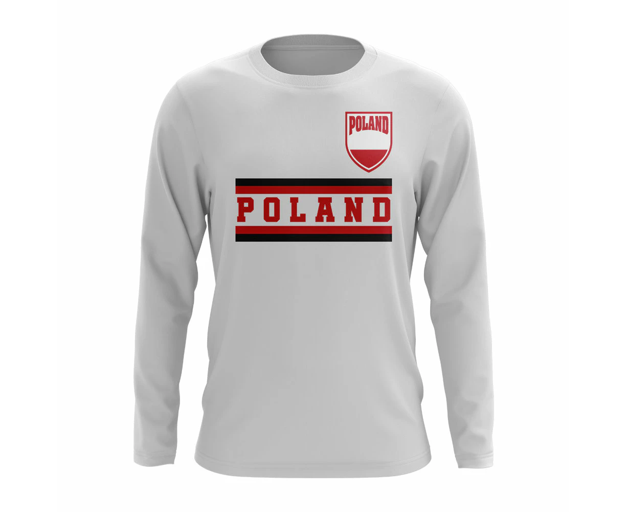 Poland Core Football Country Long Sleeve T-Shirt (White)