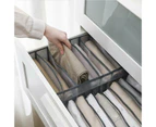 7 Grids Mesh Storage Bag Clothes Jeans Pants Drawer Organizer Boxes Foldable Au - Grey