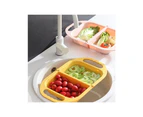 Drain Basket Folding Draining Baskets for Kitchen Fruit Vegetable Strainer Dish Rack Laundry Storage Container Tool-Color-Blue