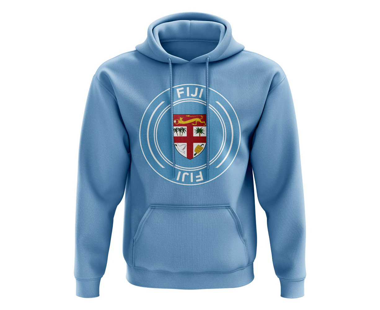 Fiji Football Badge Hoodie (Sky)