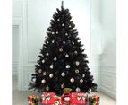 Black Christmas Tree 5FT Fluffy Tips Metal Stand Easy Assemble Xmas