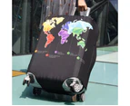 World Map Pattern Travel Luggage Cover Protector Two Side Zipper Baggage Suitcase Cover Protector (Fit to 26-28inch, Size L)