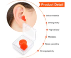 Ear Plugs for Sleeping Soft Reusable Moldable Silicone Earplugs Noise Cancelling Earplugs Sound Blocking Ear Plugs with Case-white+orange+red