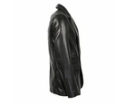 Maximus Mens New Zealand 1 Button Leather Blazer - Black