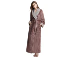 Long Warm Coral Fleece Plush Soft Winter Dressing Gown Men And Women - Navy