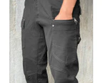 UTILITY Work Pants Mens Cargo Pants Ankle Cuff Stretch Cotton Belt Loop - Black