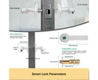 Electronic Smart Door Lock Handle Digital Fingerprint Password Bluetooth Key APP-silver
