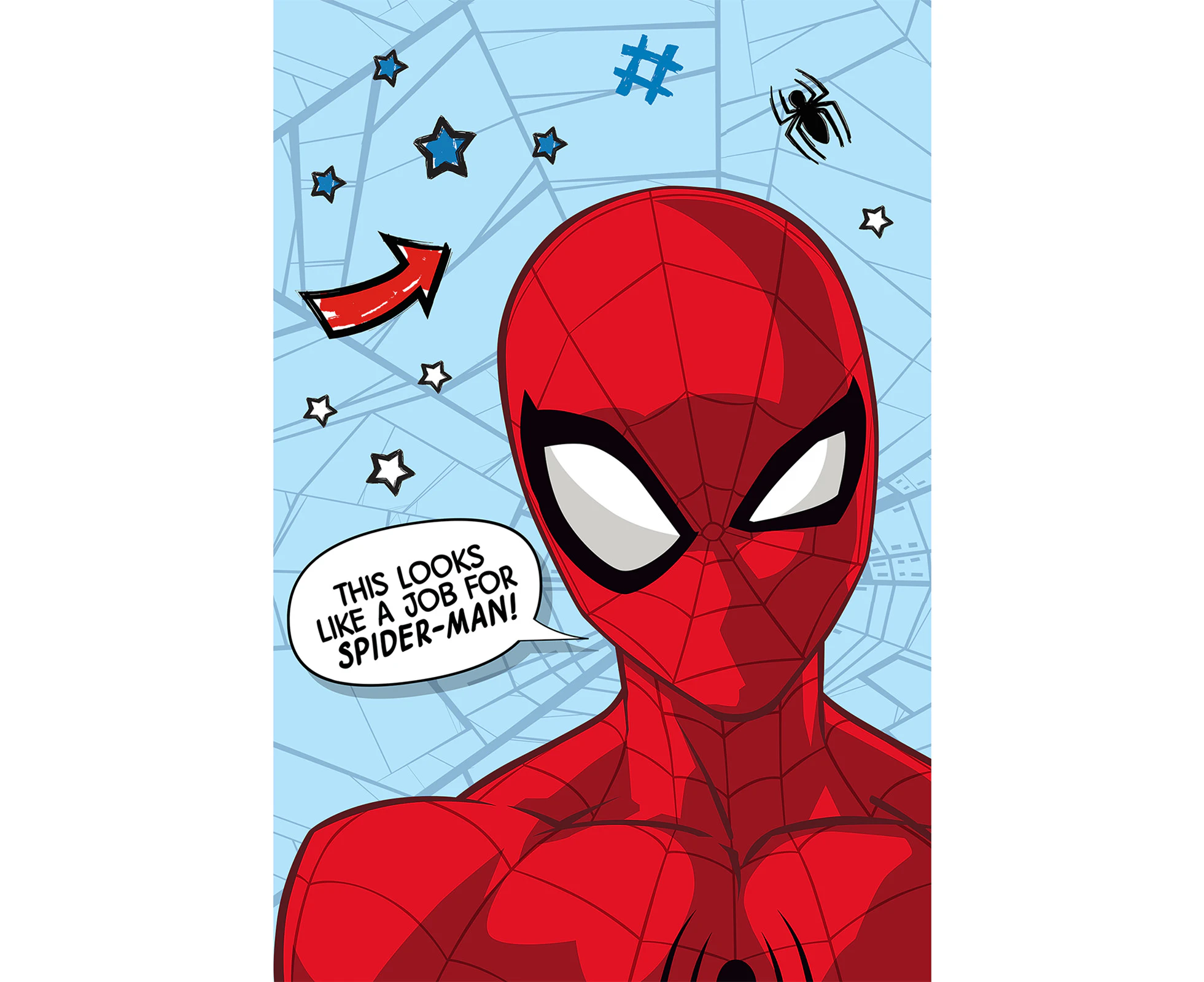 Spiderman Star Microflannel Blanket