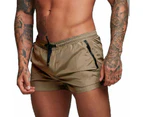 Mens Swimming Shorts Boxer Swimming Trunks Water Sports Shorts Quick-Drying-Khaki