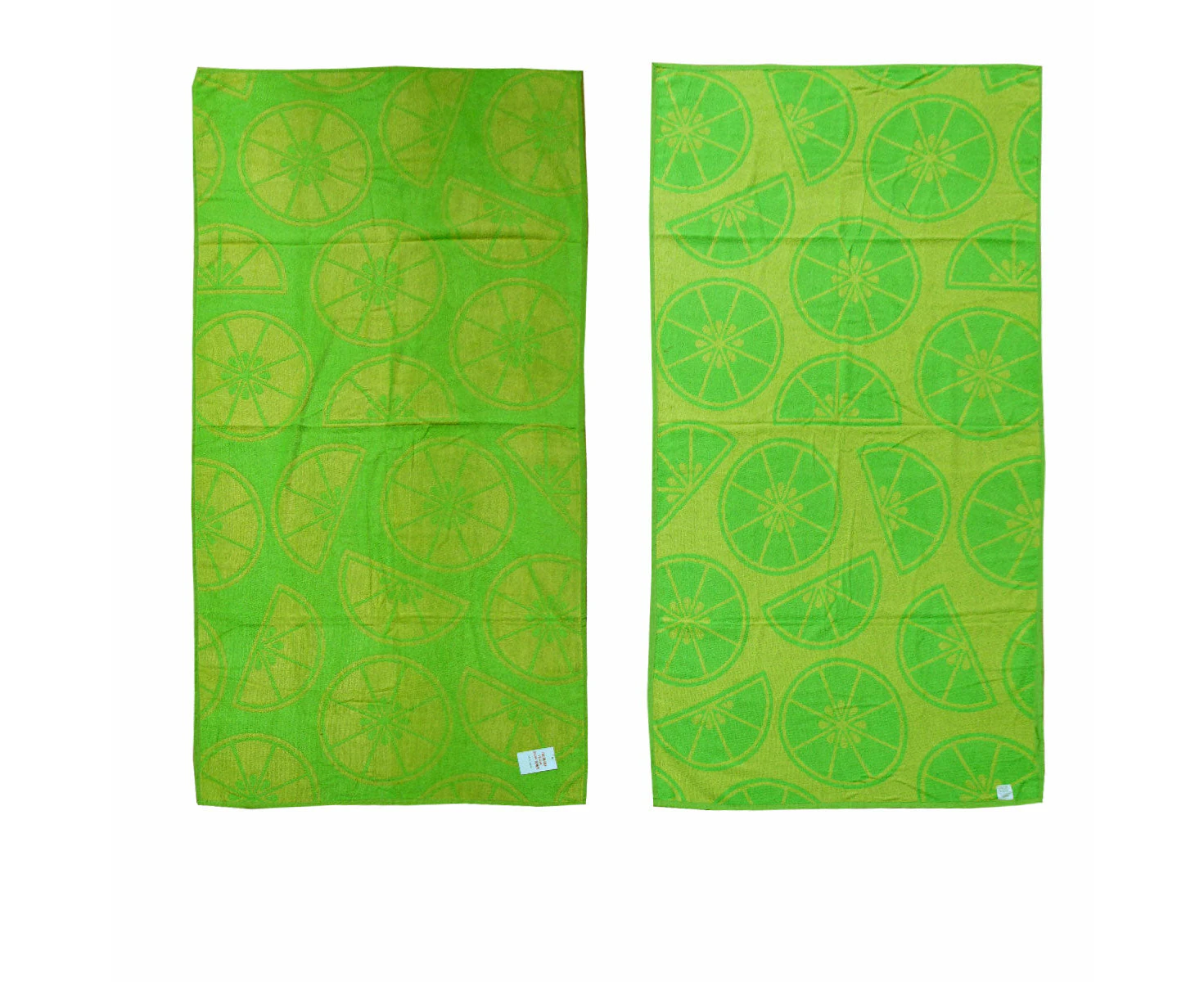 Jacquard Velour Cotton Reversible Beach Towel 81 x 162cm Lime Citrus