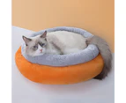 Leiou Cat Round Litter Pad Small Dog Winter Sleeping Mat Anti-slip Cattery Pet Supply-Sky Blue