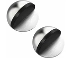 Door Stop Stainless Steel Door Stoppers Self Adhesive Doorstop for Prevent a Door from Hitting a Wall or Over Opening 2pcs silver