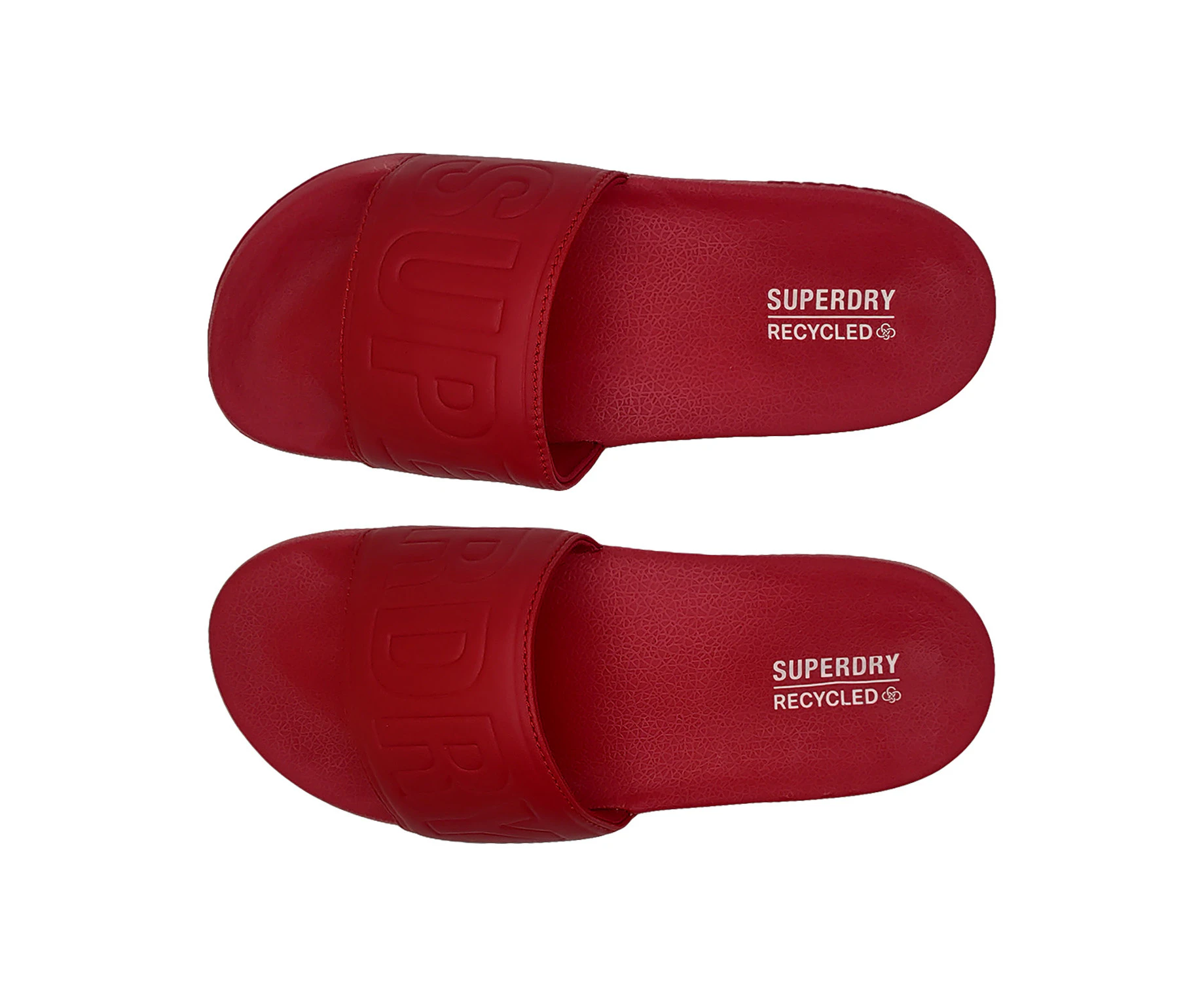 Superdry Code Core Vegan Pool Slide Mens Shoes Slides Recycled Material Slip On - Red