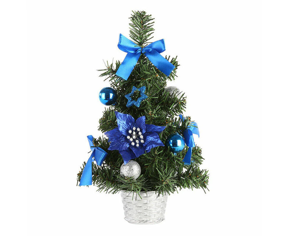 40cm Artificial Mini Christmas Tree Home Table Desk Ornament Decor Gift Blue