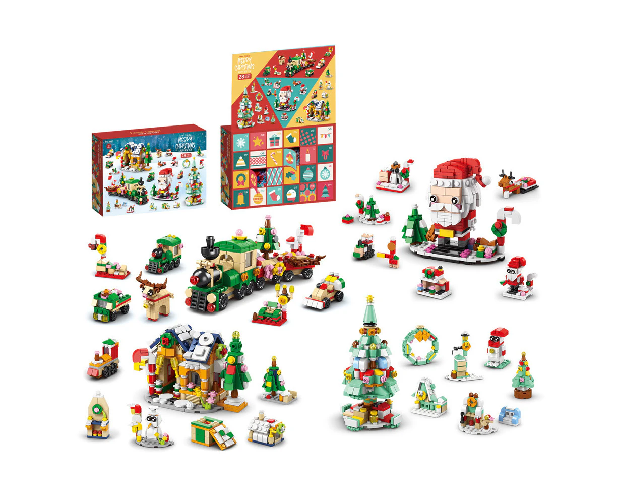 24 Days Christmas Advent Calendar Countdown Calendar Kids Christmas Building Blocks Playsets Blind Box Xmas Gift Free Bonus Customized Bag-1122Pcs