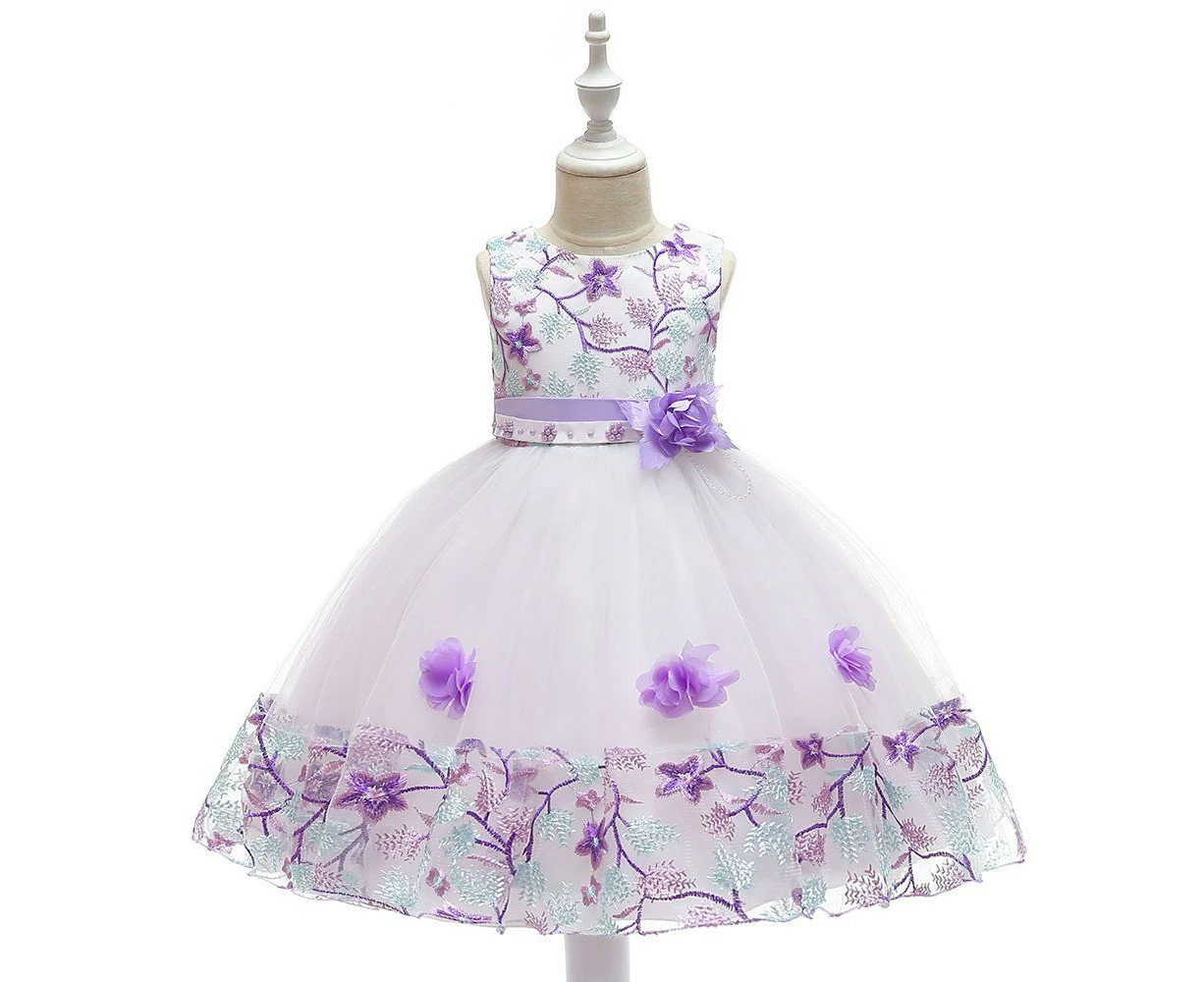 6mths-8yrs Tulle Princess Jewel Children's Prom Belted Dress