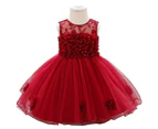 6mths-2yrs Lace Tulle Illusion Sleeveless Mini Ball Gown Children's Prom Dress
