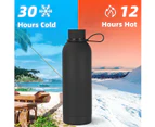 1pcs car portable thermos cup 500ml stainless steel small-mouth bottle outdoor sports - Black