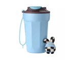 1pcs Stainless Steel Solid Color Coffee Insulated Mug for Boys and Girls Cute Portable Walking Mugs - Blue