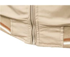 Men's Lightweight Bomber Jackets Casual Summer Windbreaker Outdoor Golf Fashion Coat for Men-Khaki color