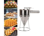 Stainless Steel Funnel Batter Dispenser Pancake Cupcake Waffle Tool With Stand