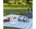 Adore Picnic Blanket Waterproof Foldable Picnic Mat for Beach Camping-Blue and White