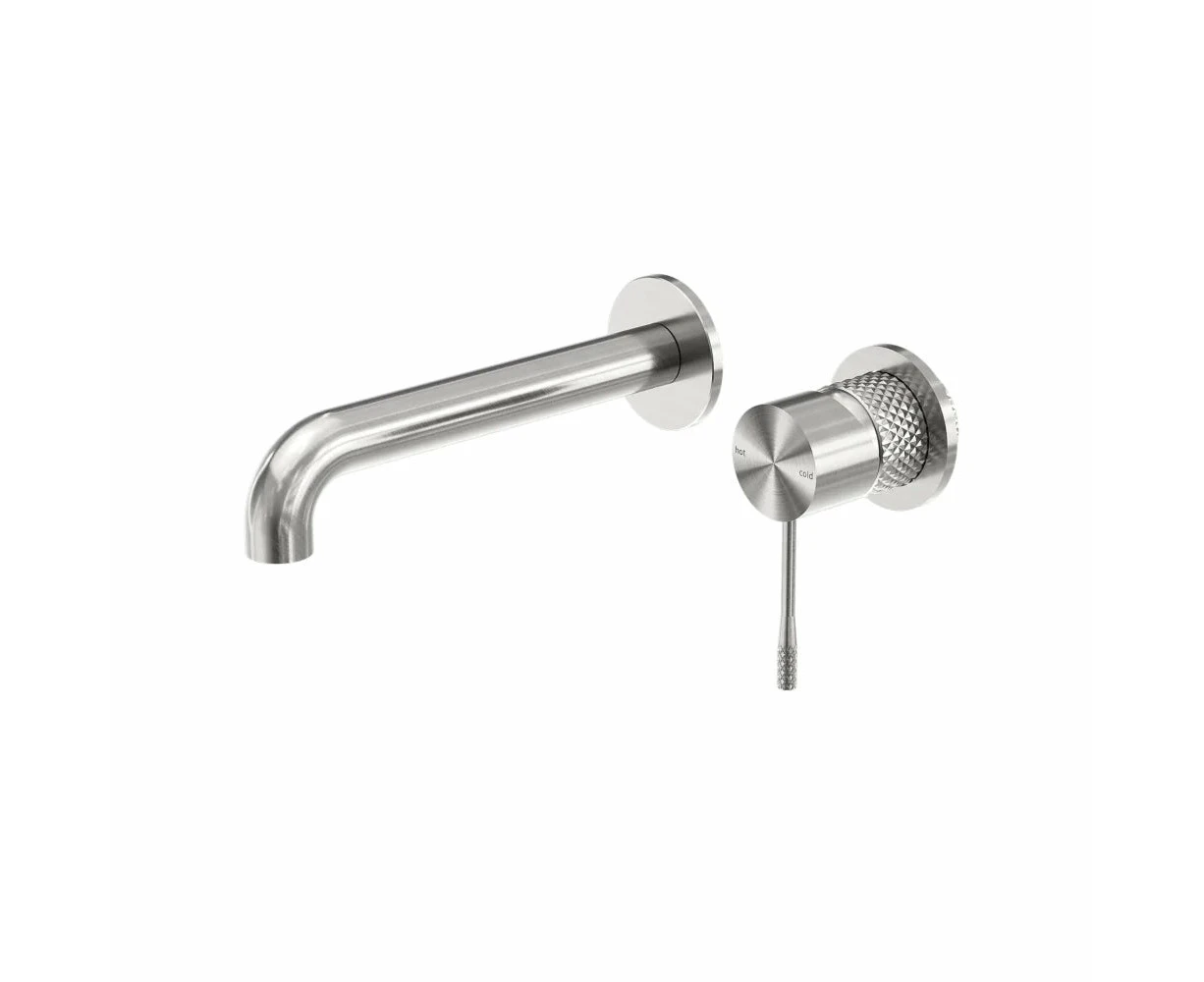 160mm Nero Opal Brushed Nickel Wall Mixer With Spout Separate Back Plate