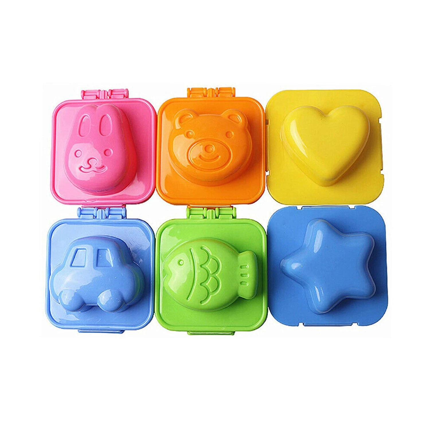 6pc Mold Sandwich Bento Rice Mould Sushi Maker Boiled Egg Cutter Kitchen Gadget