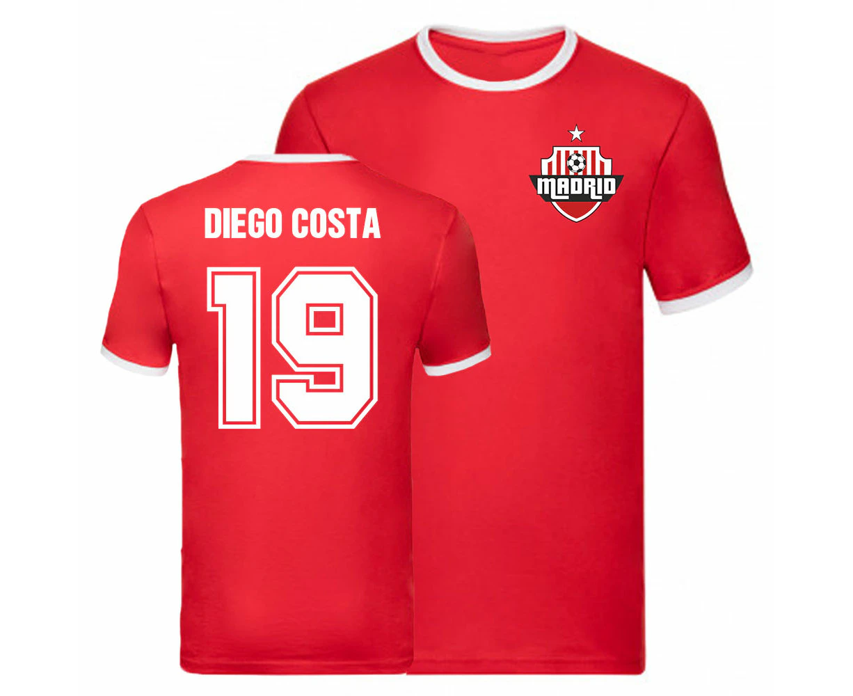 Diego Costa Atletico Madrid Ringer Tee (Red)