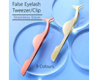 False Eyelash Clip Tweezers Beauty Tool Remover Nipper Extension Applicator Au - Black