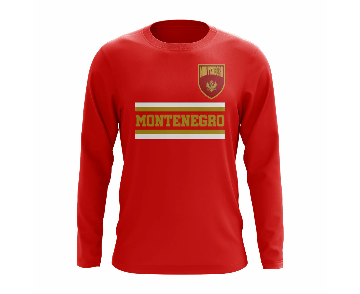 Montenegro Core Football Country Long Sleeve T-Shirt (Red)