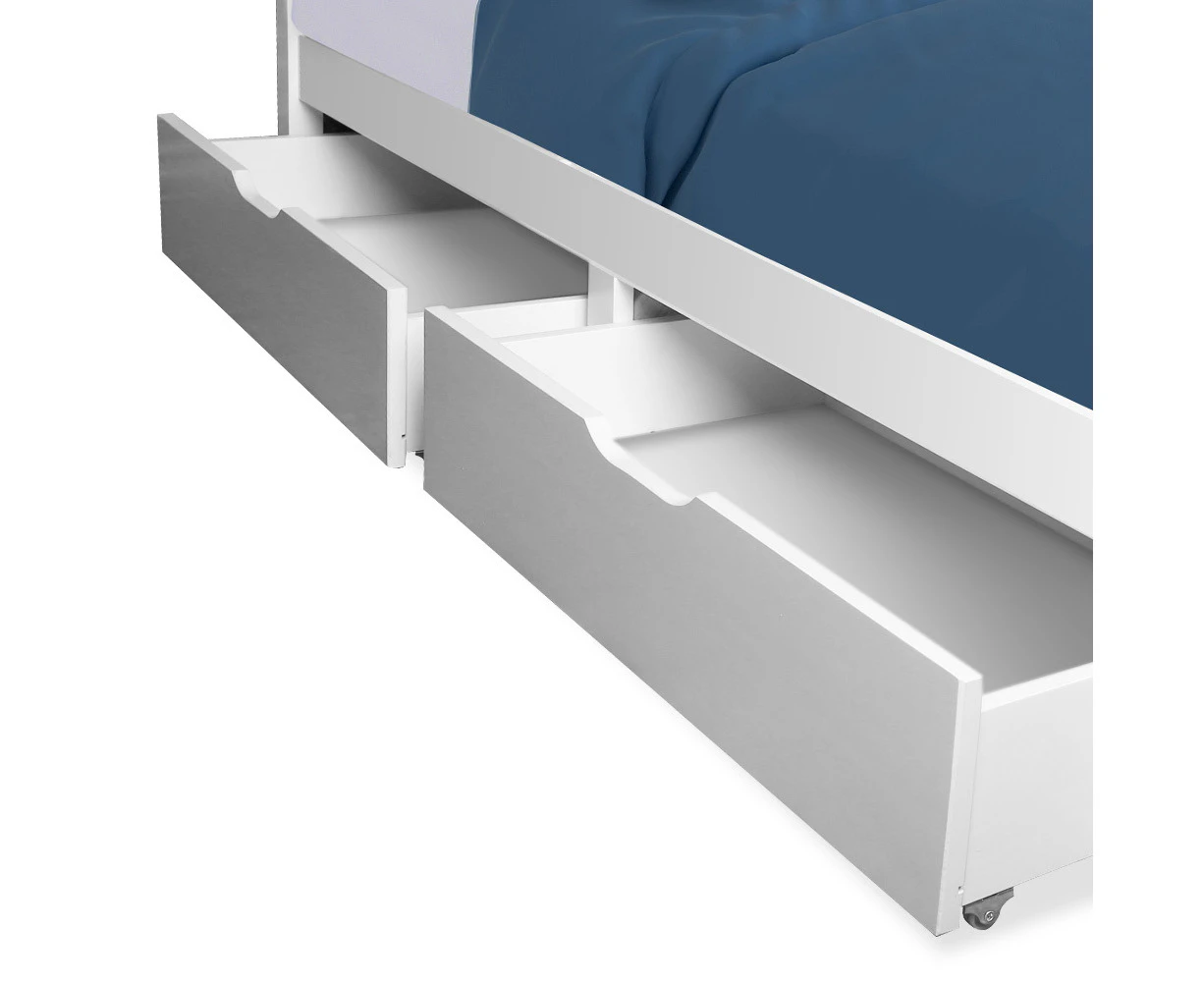 Kingston Slumber Trundle Under Bed Storage Drawers, 2 Pieces, White