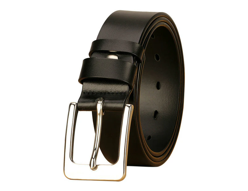 Men's Leather Dress Belt for Work Business and Casual-black