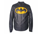 Batman Character Real Leather Jacket - Black/Yellow