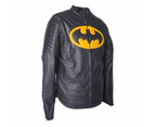 Batman Character Real Leather Jacket - Black/Yellow