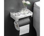 Toilet Paper Holder Waterproof Wall Mount Roll Paper Dispenser Tissue Box Shelf