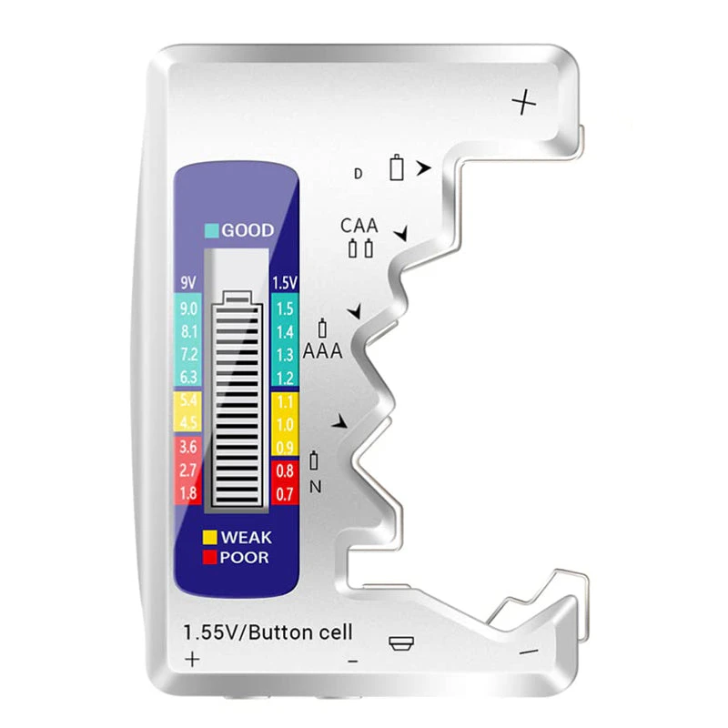 Instant Reading Battery Checker with LCD Display - Silver