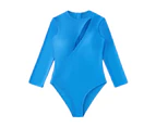 Beach Monokini Solid Color Water Sports Clothes-Blue