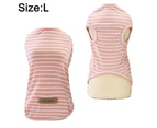 -l-Pet Spring Summer Dog Pink Stripe Vest Pet Short Sleeve Dog Clothes