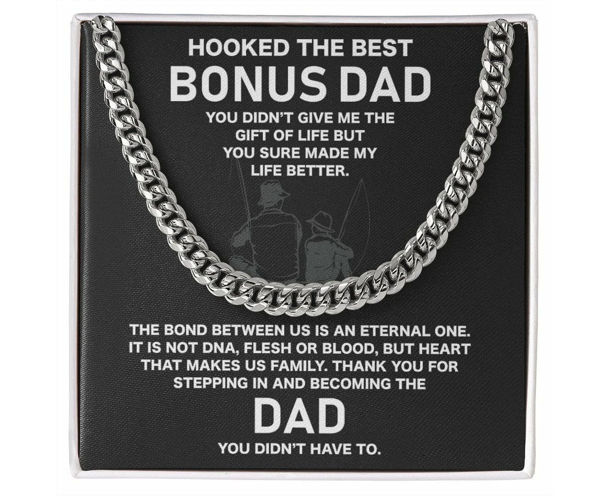 luxoz To My Bonus Dad-Stainless Steel Cuban Chain Necklace