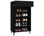 vidaXL Shoe Cabinet Black 60x35x105 cm Engineered Wood