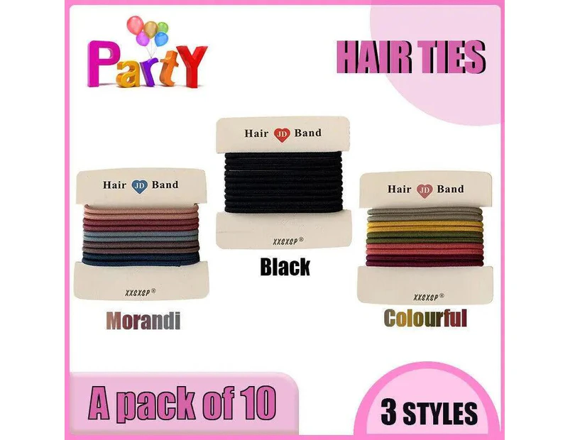 Hair Accessories High Elastic Two-Color Cross Hair Rope Rubber Band Hair Ring Au - Black