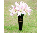 In Loving Memory Cemetery Vase Grave Graveside Memorial Plastic Black Spike