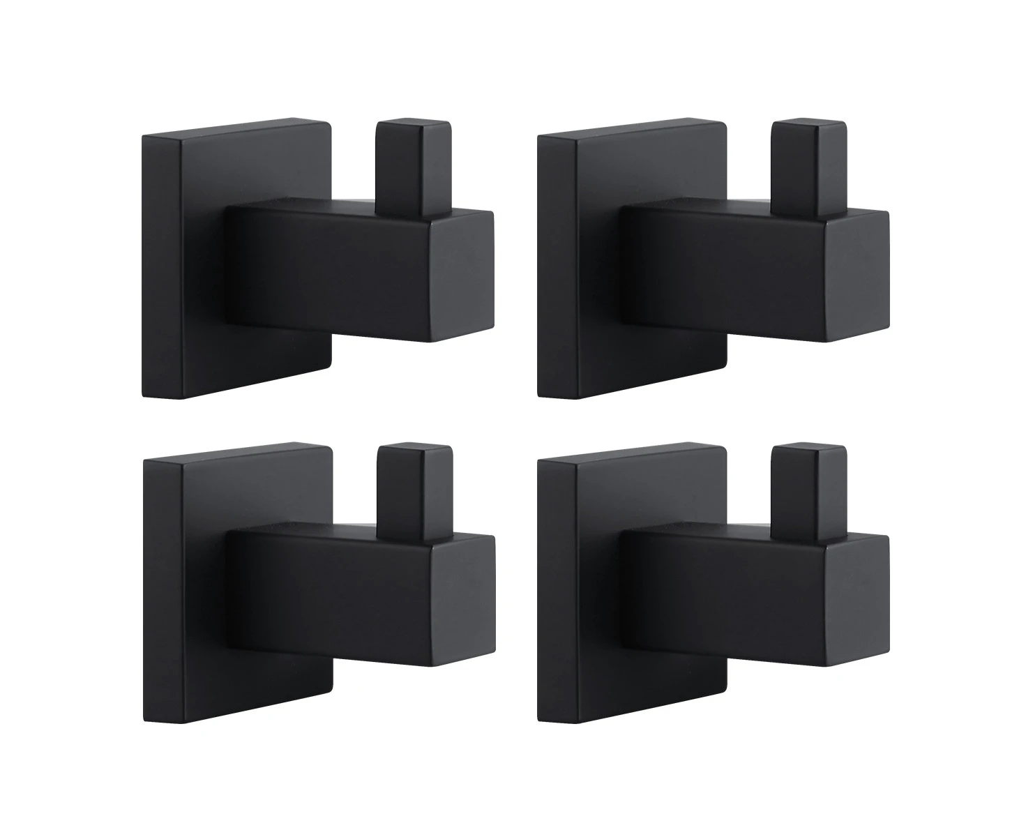 4 piece Robe Hooks Towel holder hanger Stainless Steel Towel rack bathroom hardware Wall hooks holder Black