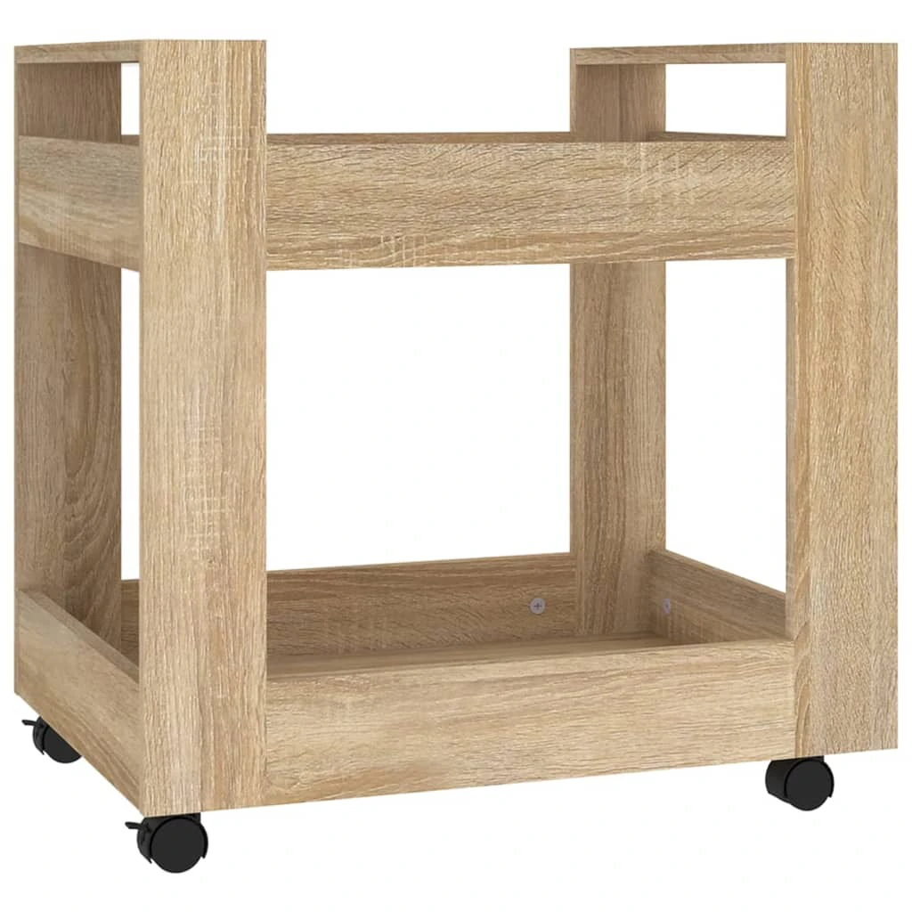 vidaXL Desk Trolley Sonoma Oak 60x45x60 cm Engineered Wood