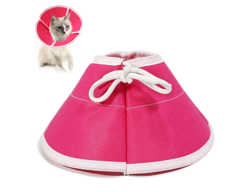 Soft Cat Recovery Collar, Cat Cone Collar, Nonwoven Fabric Elizabeth Collar,Protective Wound Healing Collar Specially Designed for Cats PinkS