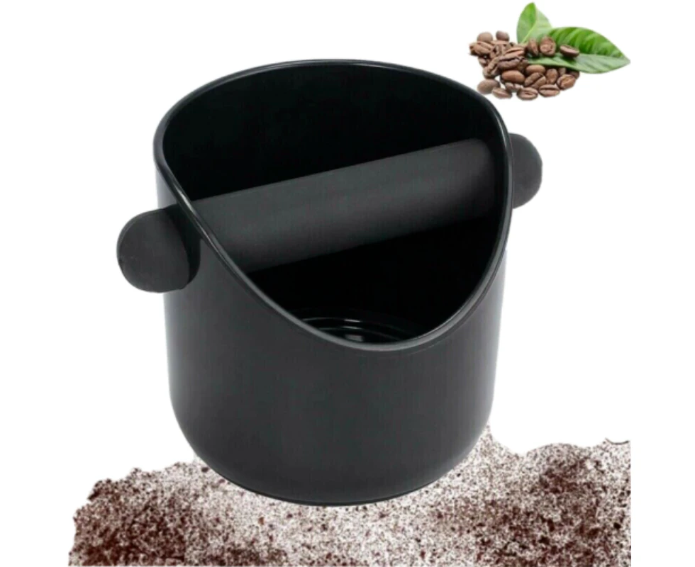 Coffee Waste Container Grinds Knock Box Tamper Tube Bin Black Bucket AU Stock