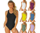 Women's One Piece Swimsuit Cross Straps Swimsuits Tummy Control Bathing Suit-black