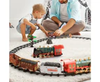 Electric Steam Train Set with Sound and Light Christmas Train Set Toys Birthday Gifts