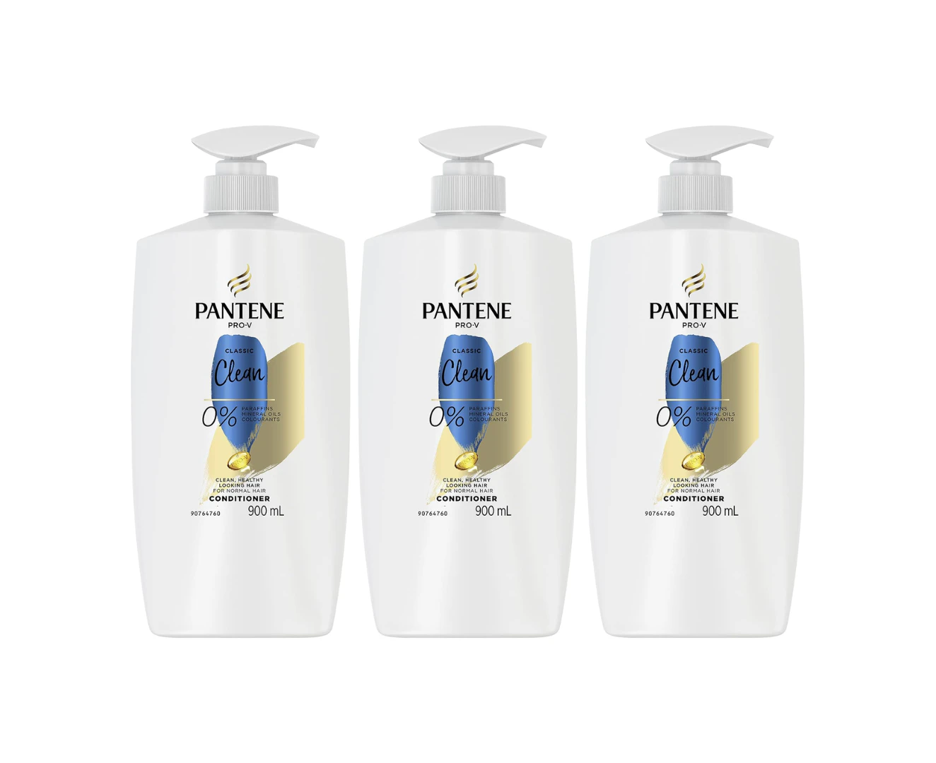 3 x Pantene Pro V Classic Clean Conditioner 900mL